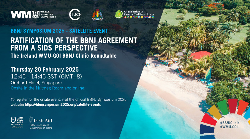 WMUHQ's tweet image. Join a hybrid session on the ratification of the BBNJ Agreement from the Caribbean SIDS perspective as part of the official satellite events at the BBNJ Symposium 2025, Singapore. Learn more &amp;amp; register to join onsite or online: wmu.se/events/bbnj-sy… #BBNJ #WMUGOI @IMOHQ