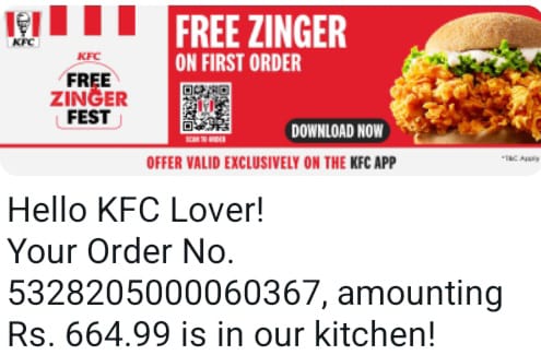 shaqsidd's tweet photo. @KFC_India Kindly check Order details from below screenshots as ordered and got Rotten &amp; Bunless Burger and worst thing is when calling restaurant then no one picking up call. https://t.co/PydUYWiSpA