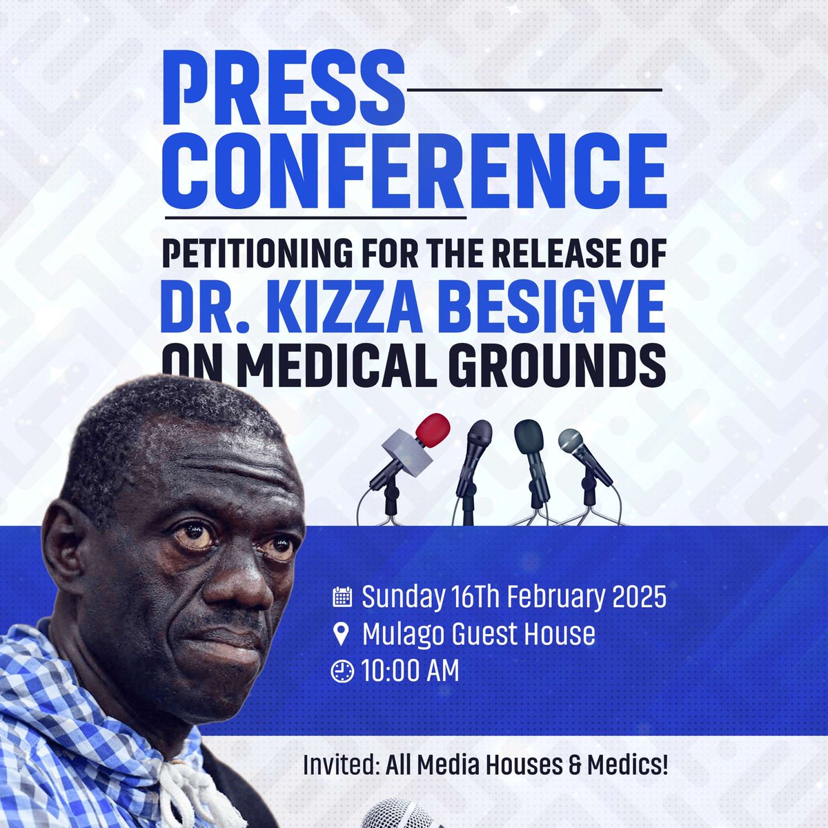 <a href="/SpireJim/">Jim Spire Ssentongo</a> Uganda Medical association <a href="/TheUMAofficial/">Uganda Medical Association</a> is calling for action. We need our colleague treated humanly&amp;Fairly! <a href="/mkainerugaba/">Muhoozi Kainerugaba</a> <a href="/UgandaPrisons/">Uganda Prisons Service</a> <a href="/KagutaMuseveni/">Yoweri K Museveni</a> <a href="/hrw/">Human Rights Watch</a> <a href="/UgandaHuman/">People's Human Rights Forum (PHRF)</a> <a href="/AgoraCFR/">Agora Discourse</a>

Dr Besigyes' health&amp; nutrition status of great concern&amp; as felow doctors, we can't just watch