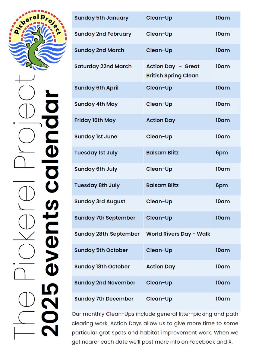 PickerelProject's tweet image. What are our plans for this year? Here's our 2025 calender of events.