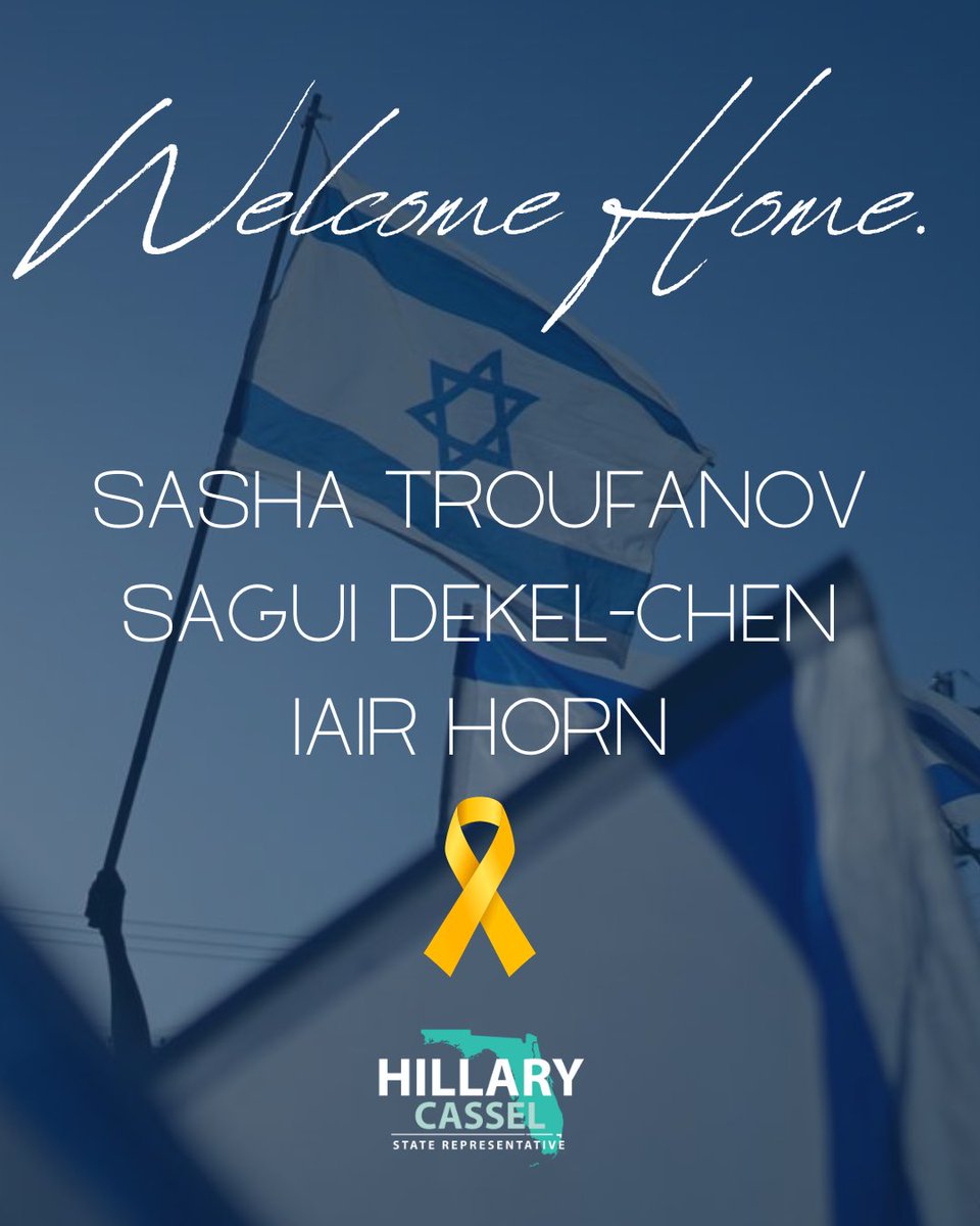RepCassel's tweet image. Welcome home. 🇮🇱 After months in captivity, Sasha Troufanov, Sagui Dekel-Chen, and Iair Horn are finally free. While we celebrate their safe return, we remain steadfast in our support for those still waiting to come home. #BringThemHome #NeverForget #StandWithIsrael