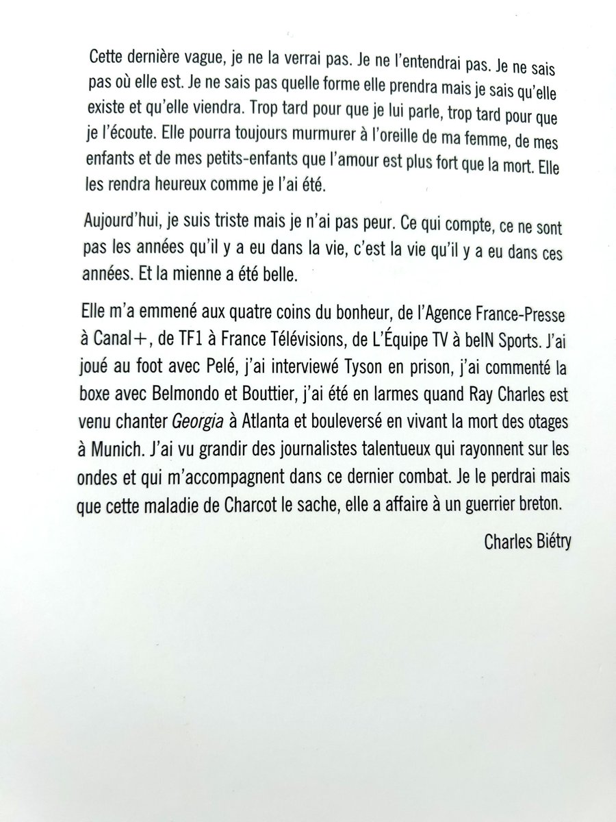 Les droits d’auteur seront reversés à la recherche pour soigner la maladie de Charcot. Et même en guérir un jour…
