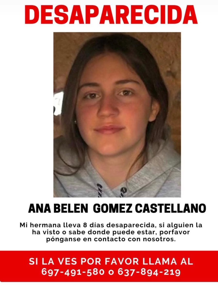 🔴#JAÉN🔴 //Sucesos
📢📢ÚLTIMA HORA📢📢

BUSCAN A UNA MENOR DESAPARECIDA EN ÚBEDA, LA ÚLTIMA PISTA SOBRE SU PARADERO FUE EN CASTELLAR EL PASADO 6 DE FEBRERO.
 
Desesperación por saber el paradero de una menor desaparecida. Ana Belén de 15 años vive con sus padres en Úbeda.