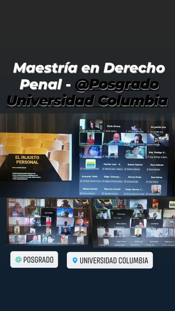 #Maestría #Penal Culminando un nuevo módulo. Siempre es un honor participar en el <a href="/POSGRADOucp/">Posgrado Columbia</a> <a href="/rodolfo_31/">Dr. Rodolfo Daniel Rolon G.</a>