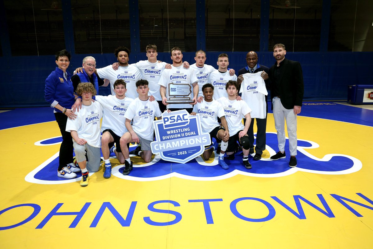 mtncatwrestling's tweet photo. 2025 PSAC CHAMPS! 

#upjwrestling #brothersforlife https://t.co/6ddM9SRvcG