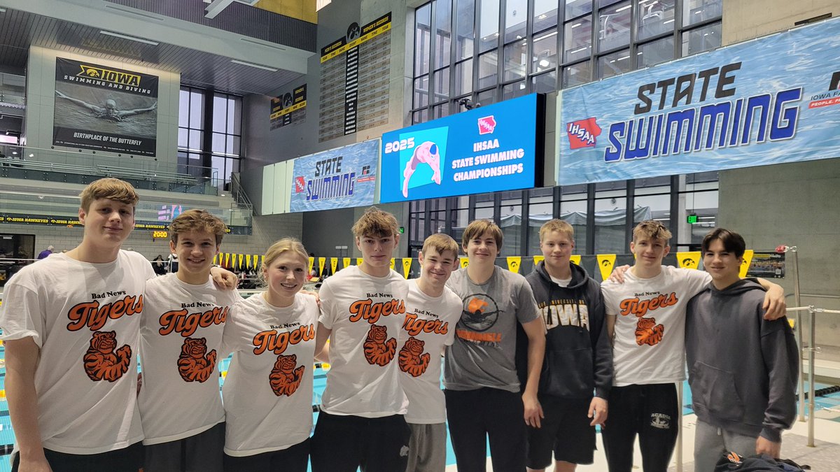 State Finals Today! 
200 Medley Relay
50 Free - Wyatt
200 Free Relay
400 Free Relay