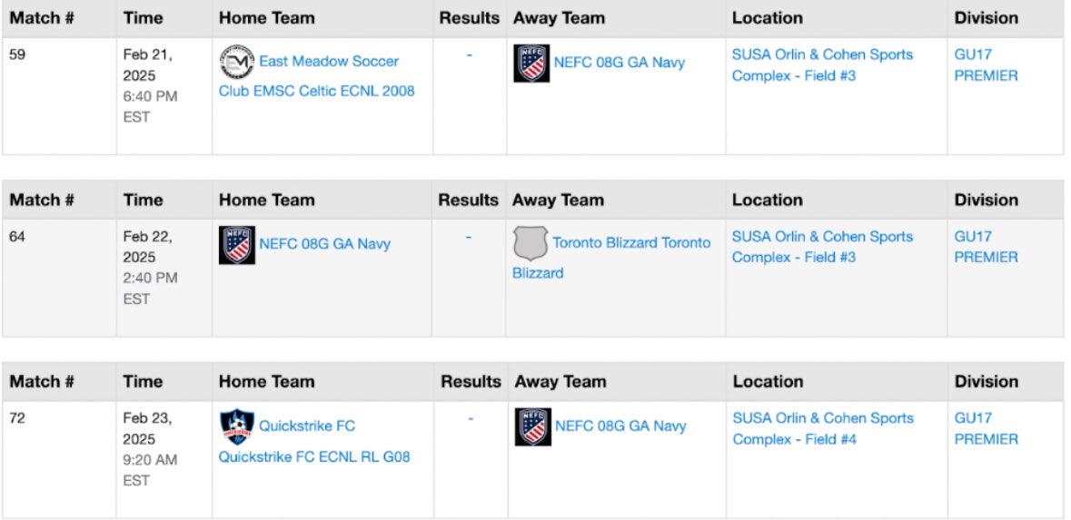 Kaylee Barrett (@10kayleebarrett) on Twitter photo Schedule for upcoming SUSA Showcase Feb 21-23!! Can’t wait to play some talented teams!! 🔜
<a href="/ImYouthSoccer/">ECNL/GA/Recruiting/College Soccer</a> <a href="/TopDrawerSoccer/">TopDrawerSoccer</a> <a href="/PrepSoccer/">Prep Soccer ⚽️</a> <a href="/ImCollegeSoccer/">College Soccer Truth ™</a> Schedule for upcoming SUSA Showcase Feb 21-23!! Can’t wait to play some talented teams!! 🔜
<a href="/ImYouthSoccer/">ECNL/GA/Recruiting/College Soccer</a> <a href="/TopDrawerSoccer/">TopDrawerSoccer</a> <a href="/PrepSoccer/">Prep Soccer ⚽️</a> <a href="/ImCollegeSoccer/">College Soccer Truth ™</a>
