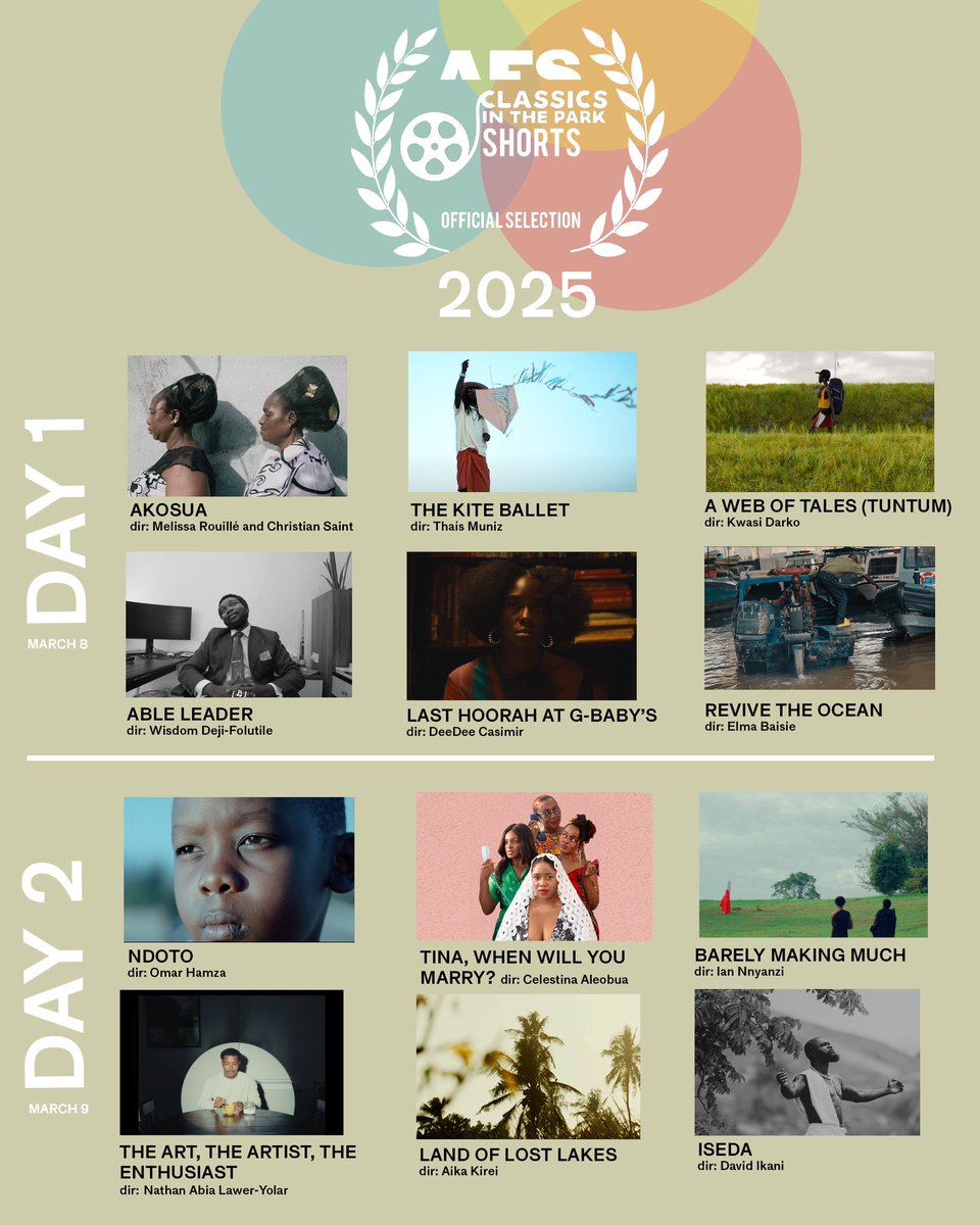 We are excited to finally announce our official 2025 selection of short films for the 9th edition of Classics in the Park. 🤩

We’ll be announcing the full line up soon with the two major African Classic films. ✨✨