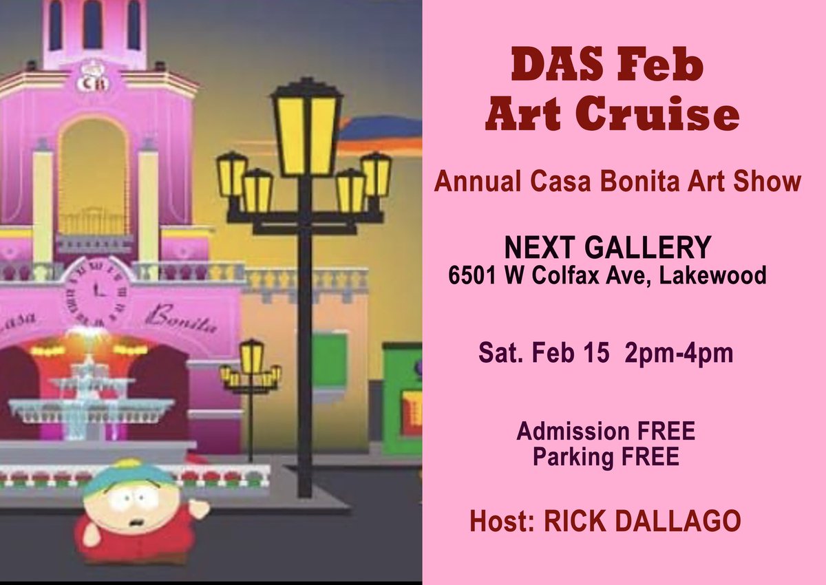 denverart's tweet photo. TODAY!
Join us! @next_gallery_denver @rickdallago
#nextgallery #lakewood #denverart #casabonita https://t.co/3lveJeJdPc