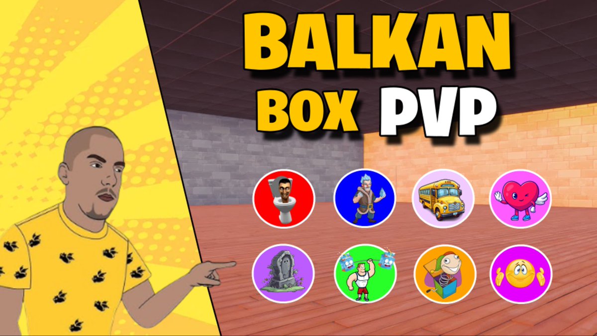 🏆BALKAN BOX PVP🏆

Map code: 5584-7973-9999

🏆Welcome to the best Balkan Box Pvp map!
🏆16 Player Free For All!
🏆20 Unique Super Powers made with UEFN!
🏆Balkan Memes!
🏆Balkan Songs Every Kill
🏆Chapter 6 Loadout!
🏆Random Loadout!