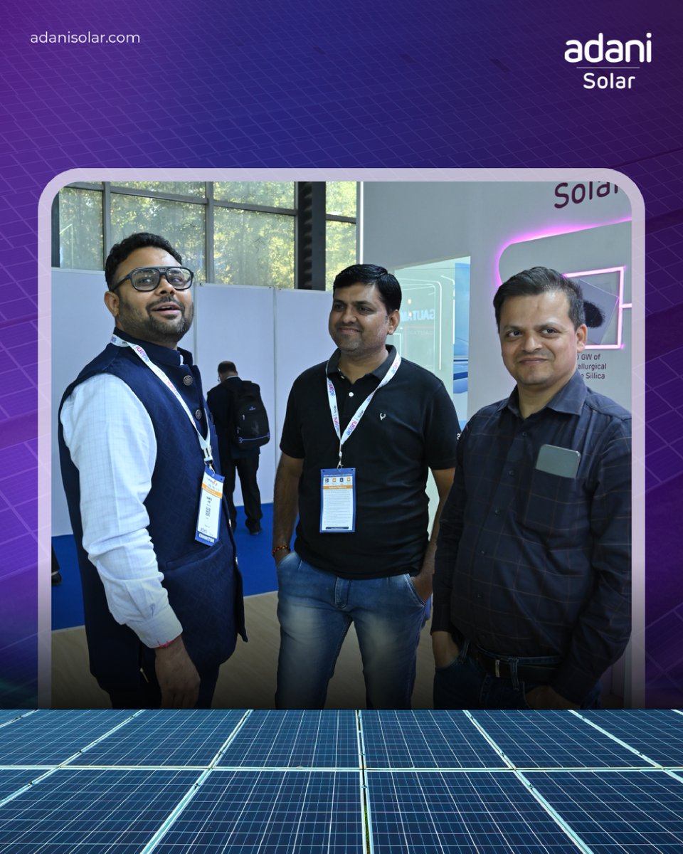 AdaniSolar's tweet photo. That's a wrap! Day 3 marked the last day of Intersolar 2025. 

Grateful for the insights, innovations, and connections made. Until next time!

#AdaniSolar #GetSUNplugged #Intersolar2025 #RenewableEnergy https://t.co/0rwqJXfdgz