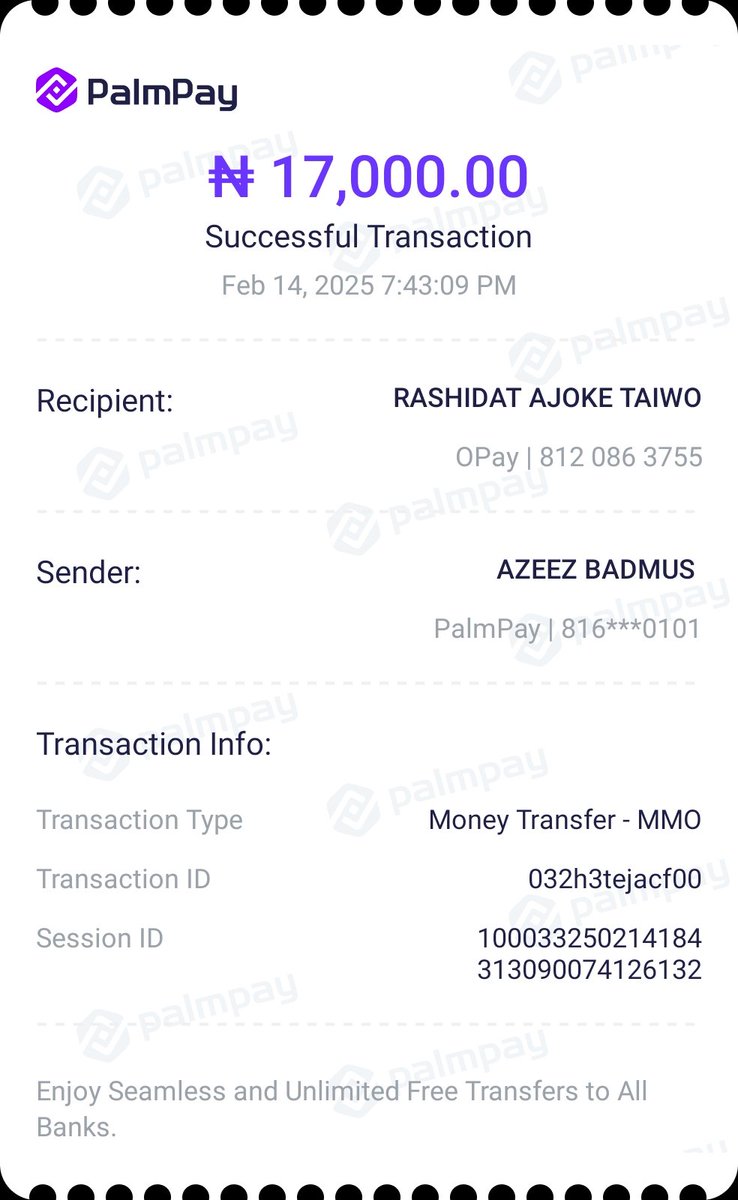 Albidmaasi's tweet photo. @palmpay_ng

It is over 12 hours, the recipient has not receive the money. https://t.co/oUyoX6czQW