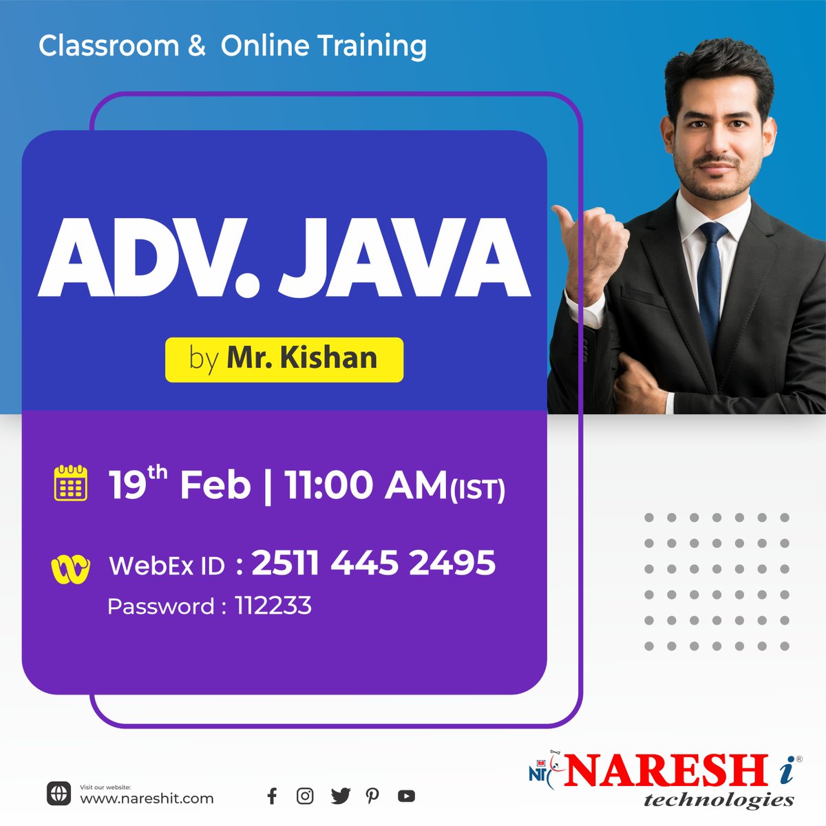 nareshitech's tweet image. 🔴 Classroom &amp; Online Training in Ameerpet 🔴
👉 Join our Advance Java Training
✍️ Registration Link: t.ly/8GFuT
👉 New Batch Details:
Date: 19th February 2025
Time: 11:00 AM to 12:30 PM
#fullstackjava #Corejava #java #advancedjava #programming #JavaProgramming