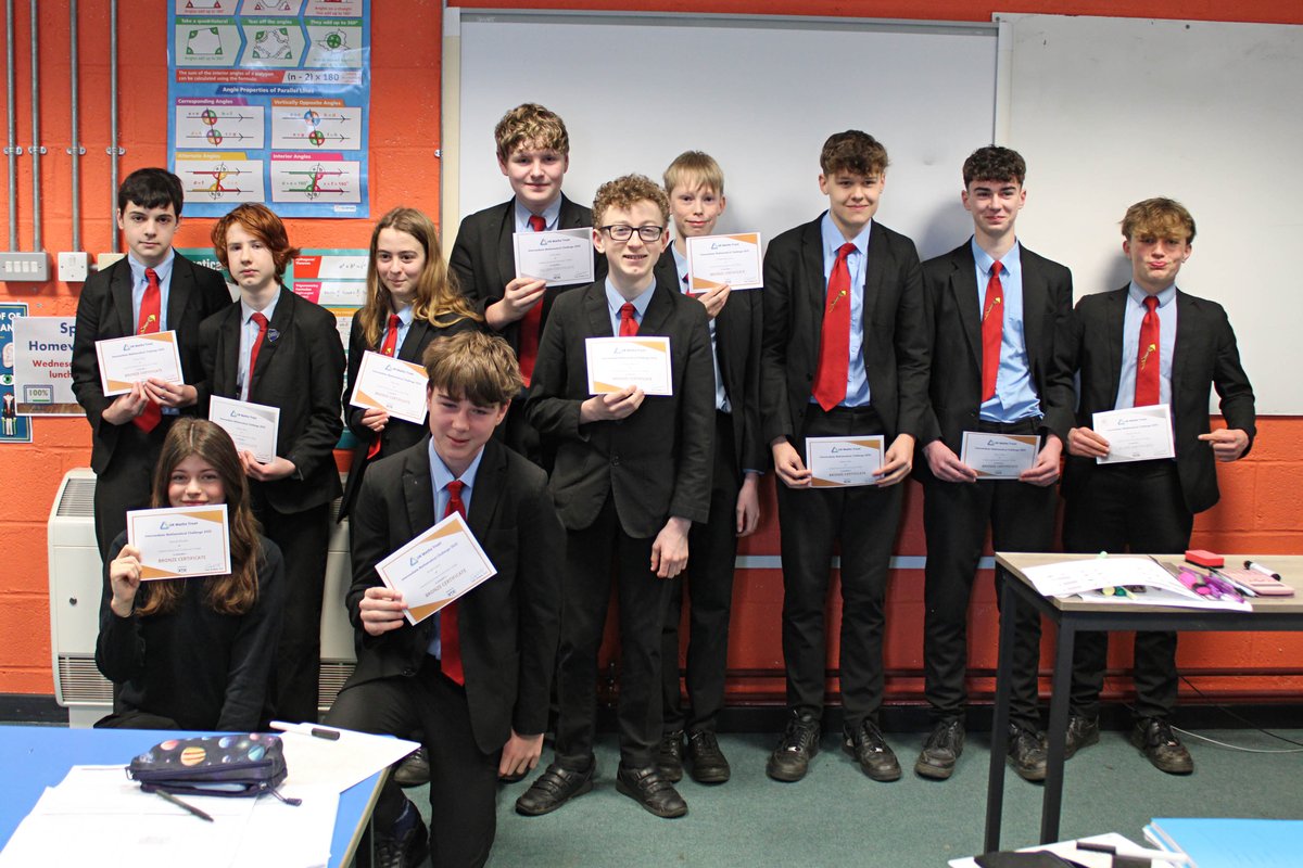 🎉 Huge congratulations to our KS4 students who took part in this year's Intermediate UKMT competition! This challenging contest tests mathematical reasoning, precision, and fluency with questions that really make you think. 🤔
#ProudMoment #UKMT #Mathletes #SchoolRecord