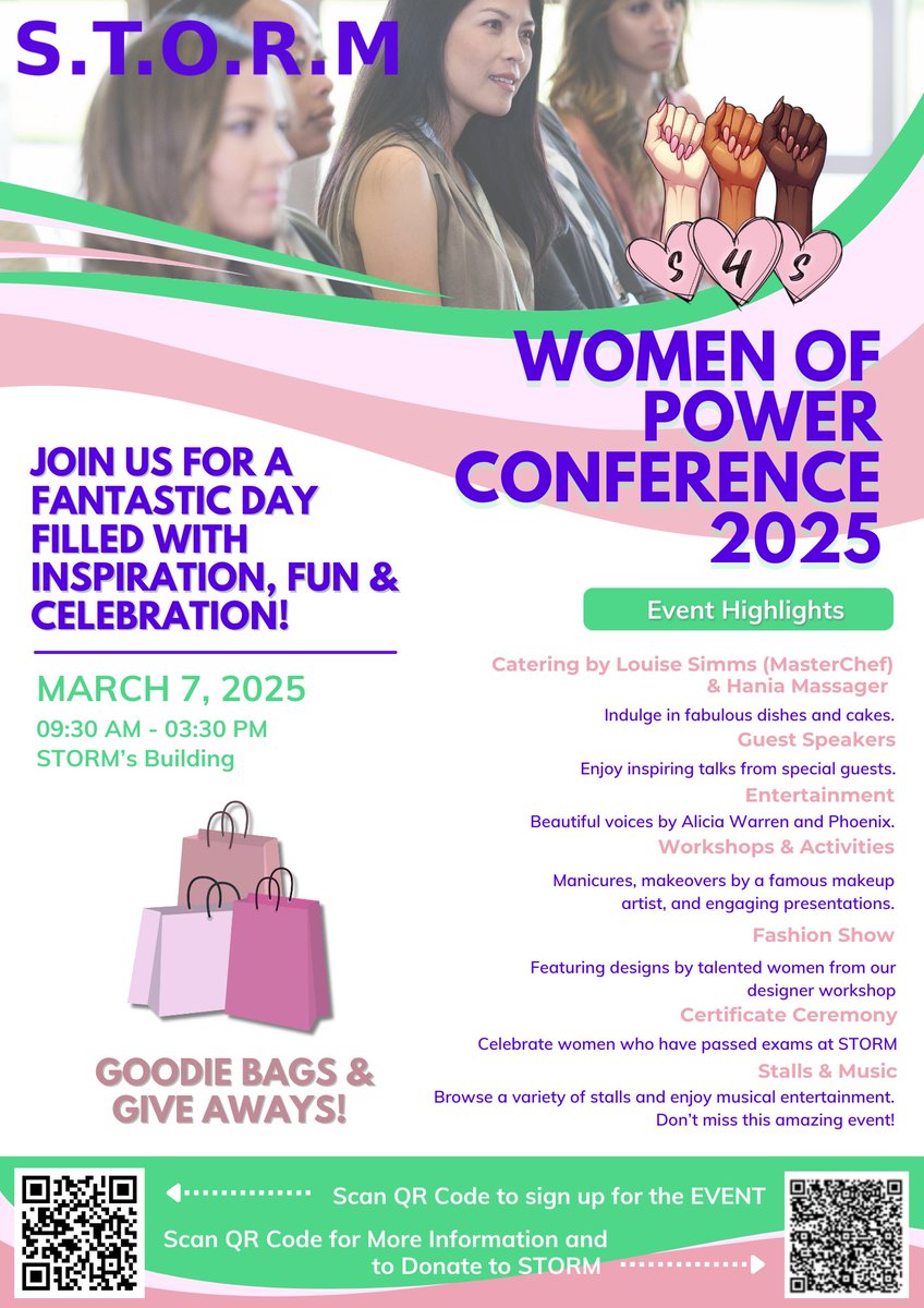 Join us for the Women of Power Conference 2025 - a day of inspiration, networking &amp; empowerment! Don't miss out on this opportunity to unleash your inner power. Click link to get tickets. eventbrite.co.uk/e/124943492649… 
#WomenOfPower #Empowerment #stormfamilycentre #Women