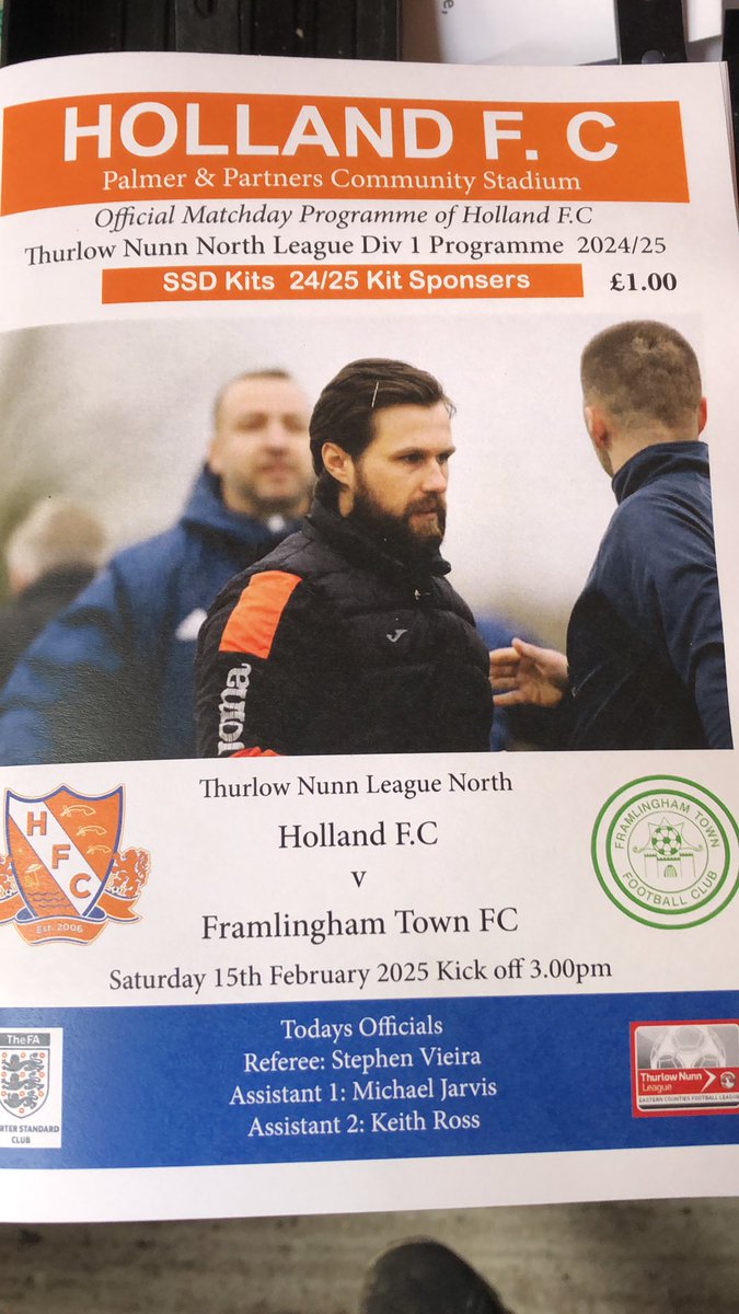 Commercialhollandfc (@commhfc) on Twitter photo Turnstiles are open
<a href="/MightyHolland/">HOLLAND FC</a> v <a href="/TheCastlemen/">Framlingham Town FC</a>
<a href="/tnl/">tnl tnl</a>
Kick off 3pm
Dulwich Road CO15 5HP
Adults £7
Concessions £5
12-16s £2
Programmes £1 Turnstiles are open
<a href="/MightyHolland/">HOLLAND FC</a> v <a href="/TheCastlemen/">Framlingham Town FC</a>
<a href="/tnl/">tnl tnl</a>
Kick off 3pm
Dulwich Road CO15 5HP
Adults £7
Concessions £5
12-16s £2
Programmes £1
