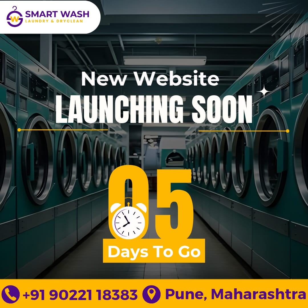 Smartwashpune's tweet photo. 🚀 *5 Days to Go!*   

Get ready for a smarter way to handle laundry! 🏨👕 From hotels to hospitals, *SmartWash* is bringing seamless, hygienic, and efficient laundry solutions right to your doorstep.  
✨ The countdown begins... are you ready?  
#smartwash #laundrysolutions https://t.co/d6eaEzptEy