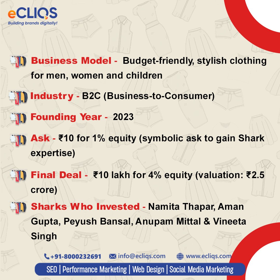 EcliqsMarketing's tweet image. 🔥 A Game-Changing Shark Tank Deal! 🔥

Offmint shook up the Sharks with an unbelievable pitch—asking just ₹10 for 1% equity! 
Would you dare to make such a bold pitch? Let us know! ⬇
#SharkTankIndia #StartupJourney #Offmint #BusinessGrowth