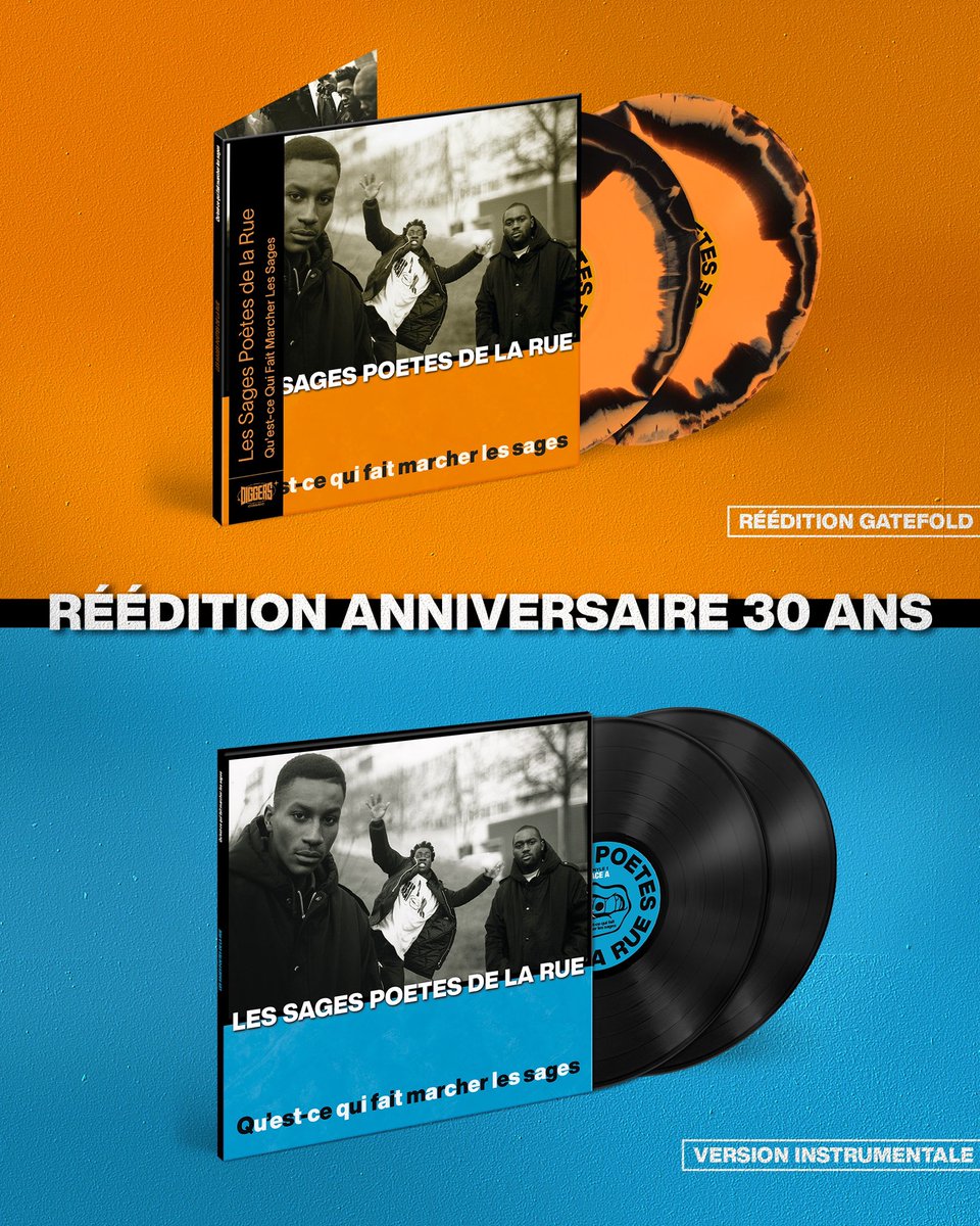 🎶 30 ans après, "Qu'est-ce qui fait marcher les sages" revient ! Les Sages Poètes de la Rue rééditent ce classique du rap français en vinyle remasterisé, avec version Gatefold et instrumentale. Un must pour les fans de rap old school  👉 shorturl.at/AVoNx