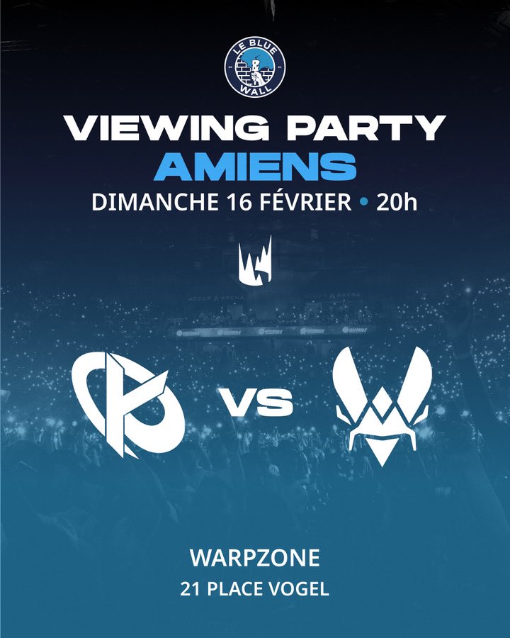 KCAmiens's tweet photo. Salut Amiens ce soir et demain grosses VP au WarpZone :
Samedi : match valorant cl et gc 
Dimanche : match valorant gc match rocket league et BO3 en LEC 🔥 https://t.co/5pPEqEQm4t