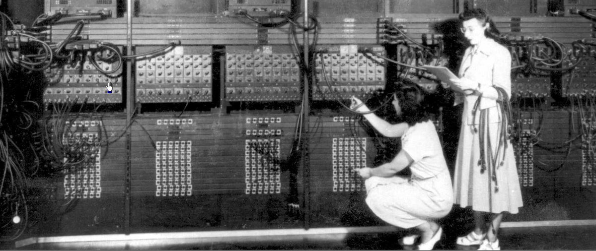 The first programmable, electronic, General Purpose Computer - #ENIAC - was unveiled on this day in 1946! Programmers Gloria Ruth Gordon and Esther Gerston photographed)