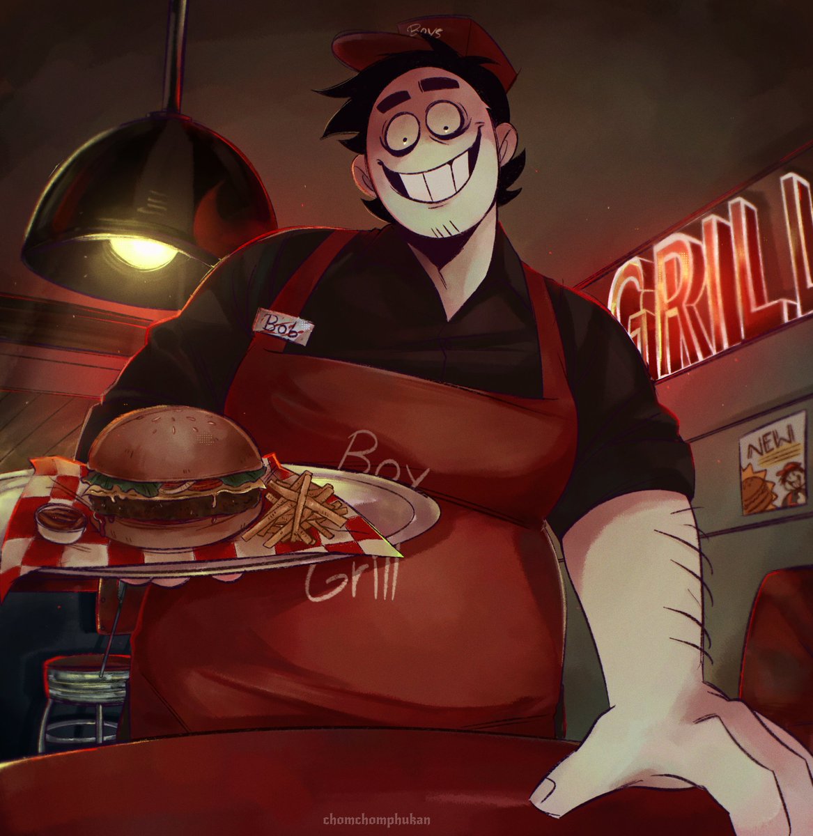chomchomphu13's tweet image. here for youu...🍔
#bobvelseb
#spookymonth
my old art