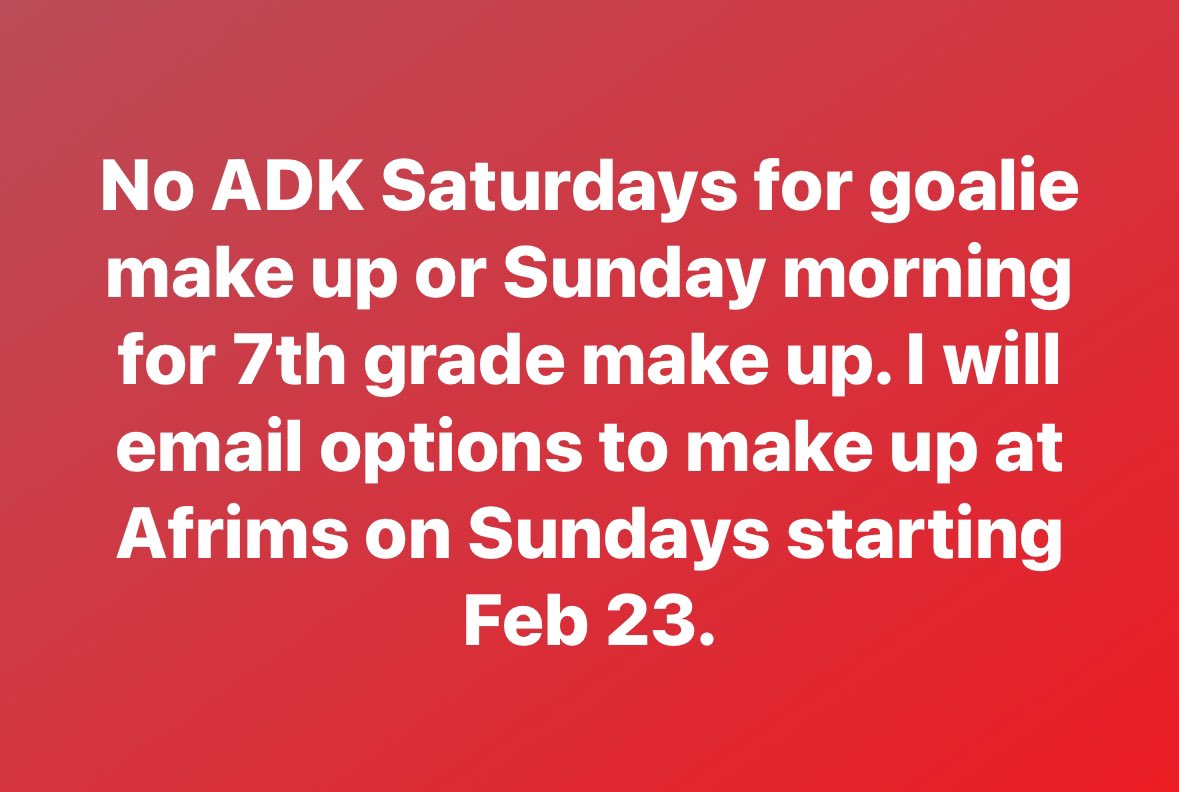 Snow won’t let this weekends practices happen!