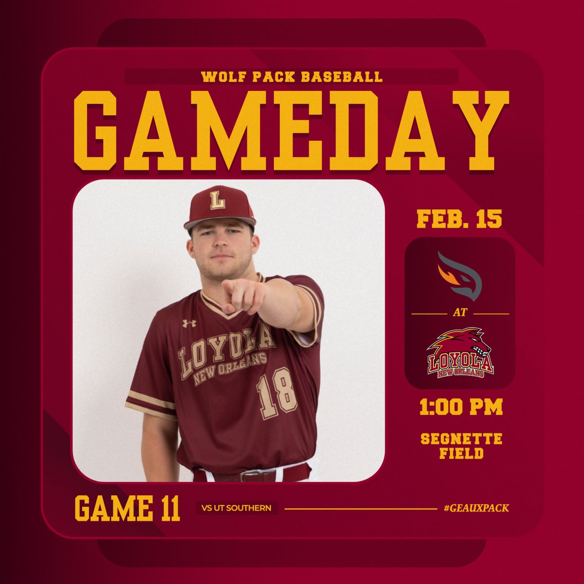 Rubber match at Segnette. 

📊: tinyurl.com/ycy2cr9r
📺: tinyurl.com/ped39hwv
🎟️: tinyurl.com/y3che43c

#GeauxPack