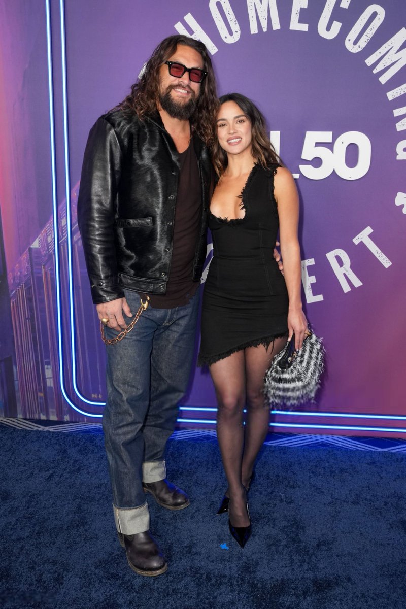 cinebuz's tweet photo. Adria Arjona &amp; Jason Momoa at the Peacock's "SNL 50: The Homecoming Concert" https://t.co/aebfBYrK79