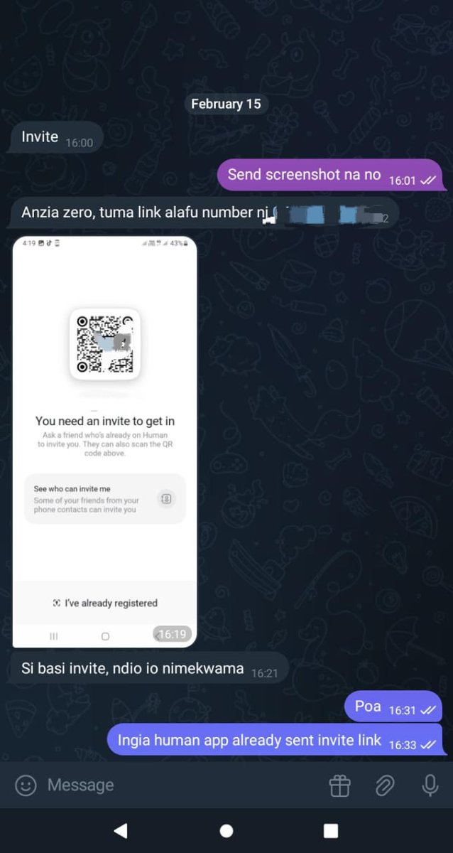 G_hosttt0's tweet photo. Invite link ziko  few referrals ndio zimebaki. Usikose kuingia human app. #humanapp #Crypto #CryptoMarket #CryptoNews #humancoins #ValentinesDay #timelesz_project https://t.co/fNWqzwJF6x