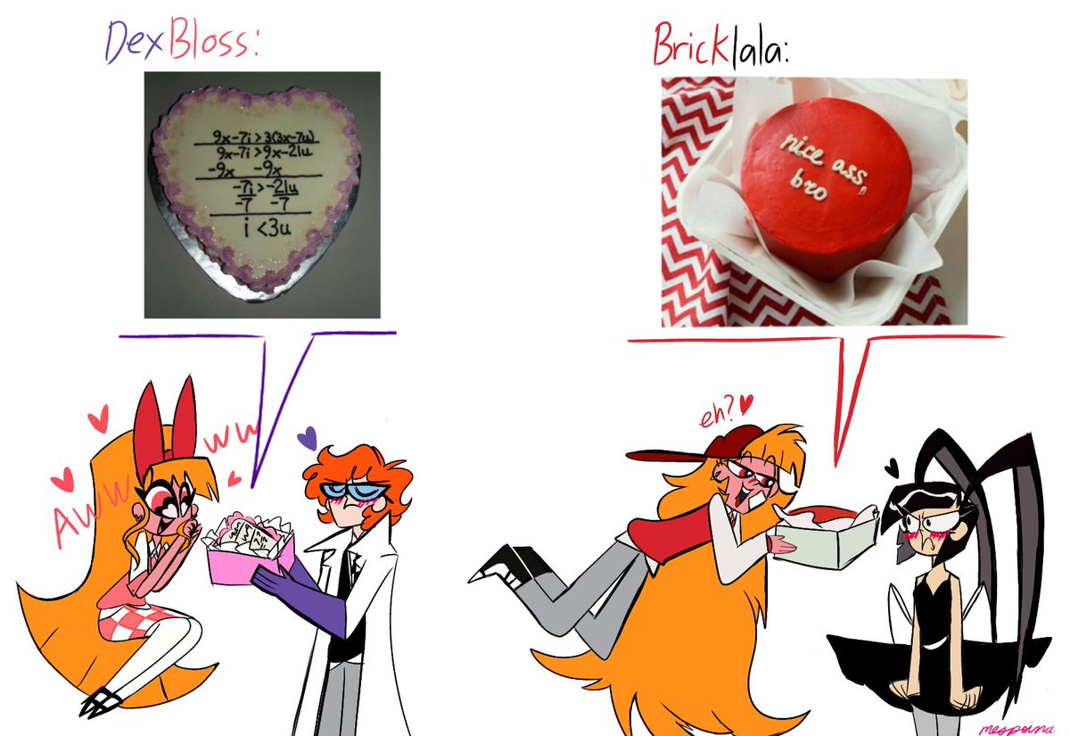 Mespoinathecul1's tweet photo. Valentine's cakes! 🎀 x🔧& 🖤 x ❌
#DexBloss #dexterslaboratory #powerpuffgirls #BrickLala #cartoonnetwork #ValentinesDay #ppg https://t.co/5G7xw5hiVl