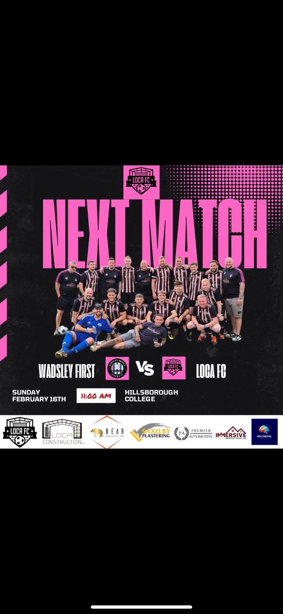 Top Versus Bottom

Match Preview: Loca FC vs Wadsley fc

League leaders Loca FC play bottom of the table Wadsley FC this weekend, with a chance to strengthen their position at the top. Loca come into this game full of confidence, after a statement victory against <a href="/babyshark_fc/">Baby Shark FC</a>