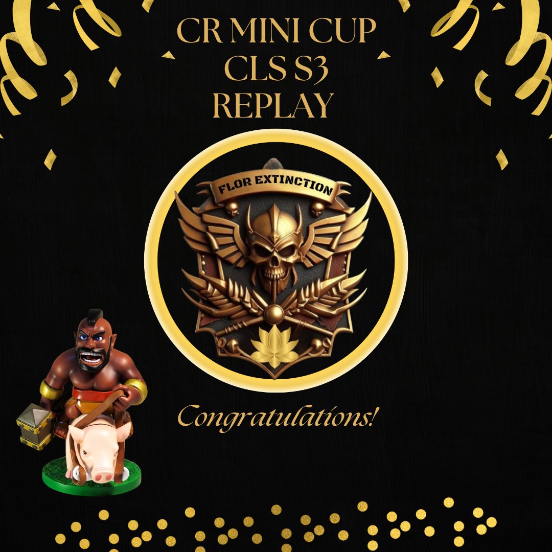 CLS Community (@colosseum_7) on Twitter photo We present to you the winners of the last edition of CR Mini Cup CLS: <a href="/CRFlordeLoto/">CR Flor de Loto</a>
They qualify for the Super Cup and will fight for the prize pool.
Who will win? The winner of the Mini Cup or CLS League? We present to you the winners of the last edition of CR Mini Cup CLS: <a href="/CRFlordeLoto/">CR Flor de Loto</a>
They qualify for the Super Cup and will fight for the prize pool.
Who will win? The winner of the Mini Cup or CLS League?