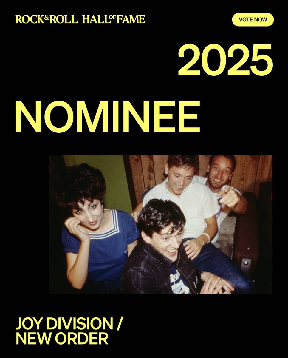 Peter Hook (@peterhook) on Twitter photo Joy Division/New Order have been nominated for the 2025 <a href="/rockhall/">Rock & Roll Hall of Fame</a>.
The fan vote is open now, here: vote.rockhall.com Joy Division/New Order have been nominated for the 2025 <a href="/rockhall/">Rock & Roll Hall of Fame</a>.
The fan vote is open now, here: vote.rockhall.com
