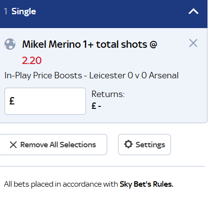 BRBuilders2023's tweet photo. In Play Boost
Leicester vs Arsenal
Merino 1 Shot
1 UNIT https://t.co/E58JlHt3bd