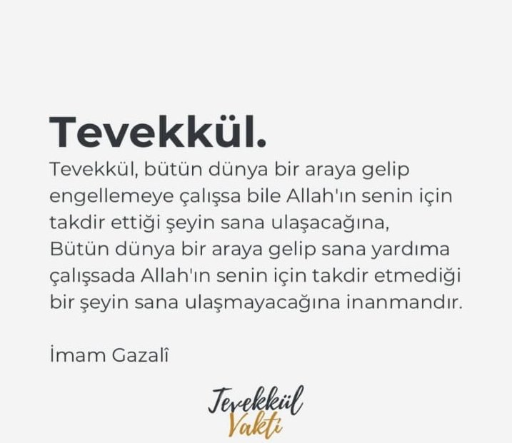 Tevekkül.