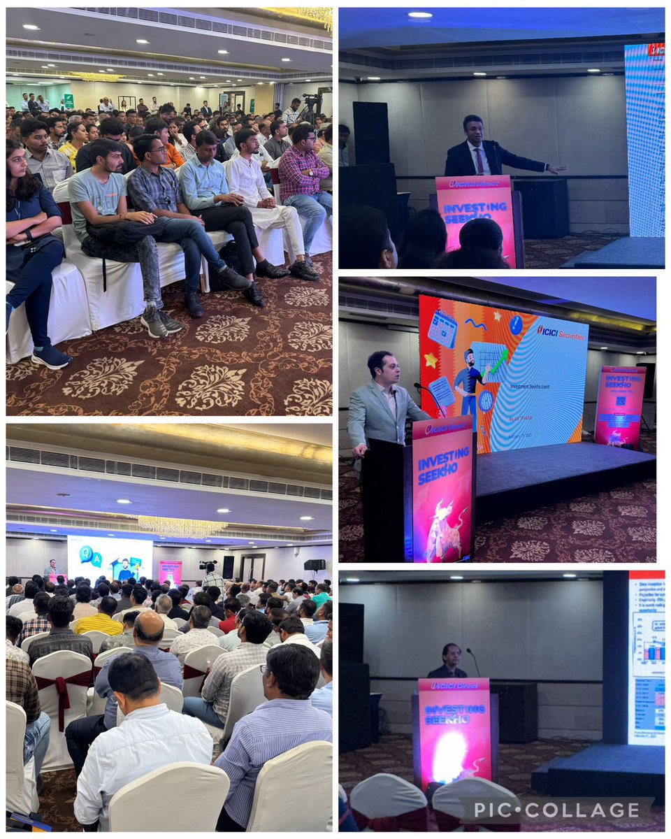 saurav_sauranwb's tweet image. Nearly 300 people joined us in Rajkot today for a session on #Market Outlook and the @ICICI_Direct platform!
Mood-check:
1. Rajkot truly has an equity cult—everyone from college students to the biggest HNIs i met.
2.There is fair bit of concern and fear amid this market fall.…