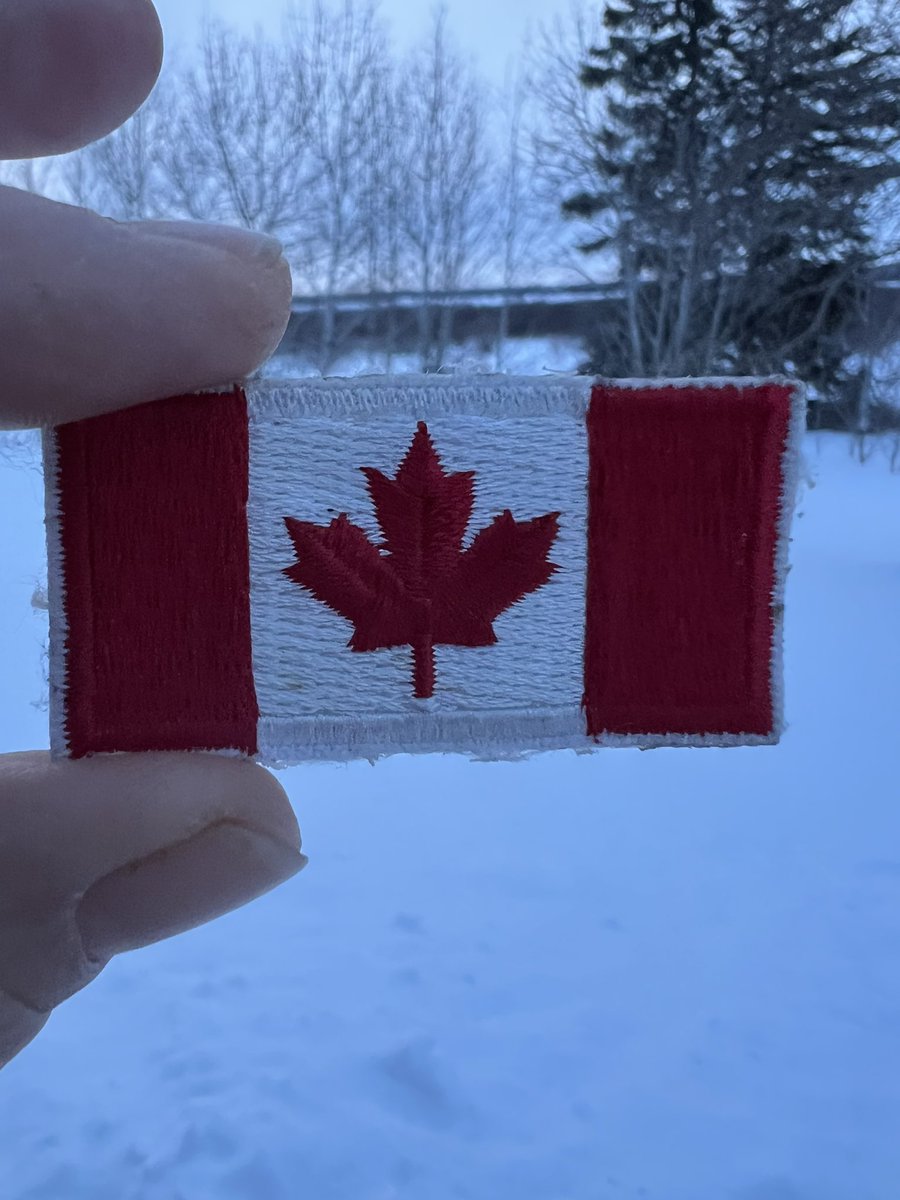 LichTamara's tweet photo. Flag Day 🇨🇦 has suddenly became trendy this year so I wanted to share with you my favourite flag and some of the story that came along with it. 

The flag in this photo was sent to me by a (frmr) Corporal who worked in the Signals branch of the CAF, responsible for CSNI systems in Western Canada. 

In March of 2020 this husband and father of 4 resigned after the military refused to recognize his medical or religious exemption for the vaccine.  His unit tried to have him dishonourably discharged (5F) for choosing bodily autonomy. 

Thankfully he was able to obtain a voluntary release before he could be given an 5F.  

This corporal has a wife and 4 children, two with special needs. 

After being treated abhorrently by the CAF, he removed the flag from his military uniform.  He sent it to me after the convoy with a beautiful heartfelt card expressing his gratitude for all we had done for him and his family.  

I have a lot flags now, this one being the smallest and my most cherished possession.  It comes with me everywhere I go, on the visor of my truck next to a poppy and a small Canada pin. It’s been across Canada with me quite a few times and will be coming along in March to Ottawa for the verdict in our trial. 

If you are celebrating Flag Day today make sure to thank a Veteran.  They fought and many died for this flag and are the reason we can celebrate it.

Happy Flag Day 🇨🇦 🫡