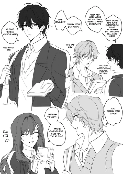 rkgk valentine day for the trio

but it turns into exchange gift event lol

#efu_oc 