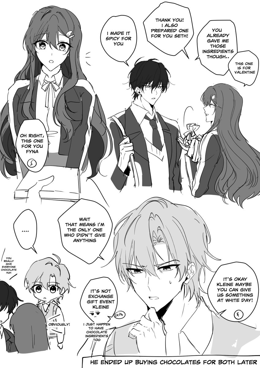 rkgk valentine day for the trio

but it turns into exchange gift event lol

#efu_oc 