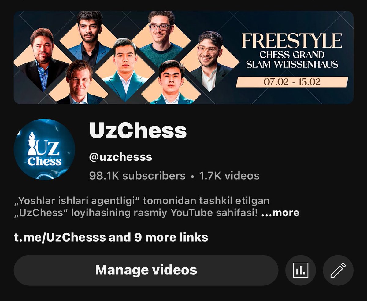 98.1K 🎉⚡️
1.9K qoldi 100Kga ⏳⏳

#UzChess