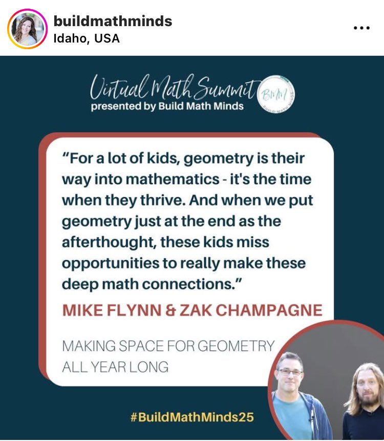 MelAGCampbell's tweet image. I’m registered for @BuildMathMinds virtual summit…are you? One session I’m eager to join is ⬇️⬇️⬇️⬇️⬇️. Hope to see you there! @MikeFlynn55 @Zakchamp #BuildMathMinds25