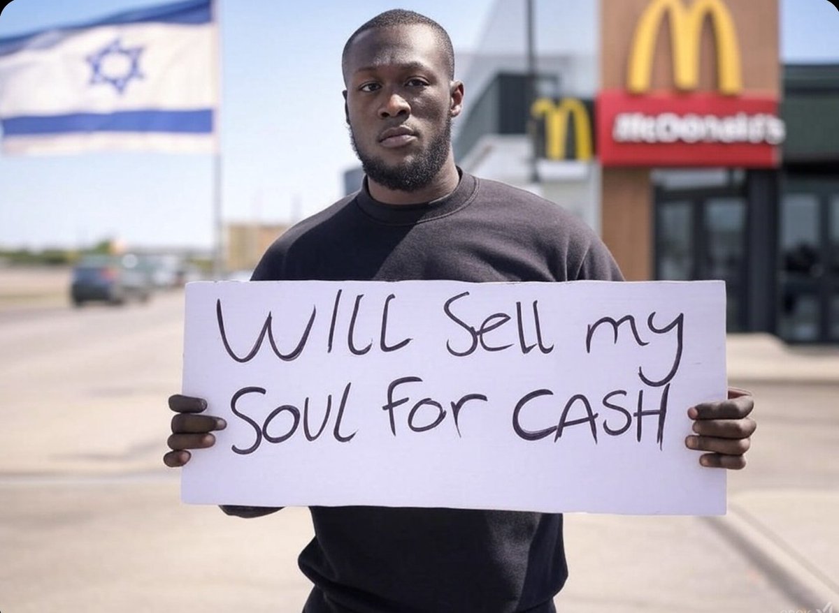 Rabyna46's tweet image. Stormzy who sold his soul to the devil to be the face of McDonald's for a few weeks. Shame on you Stormzy.