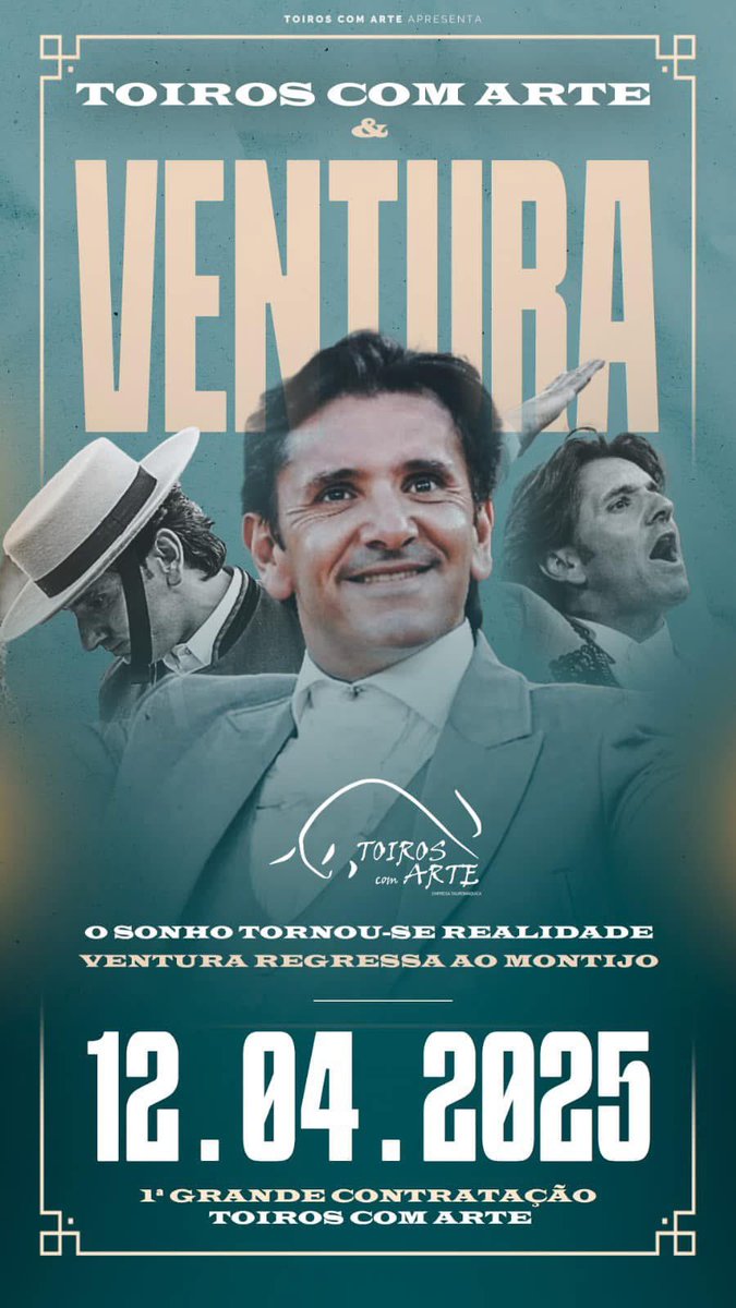 🚨 REGRESSA DIEGO VENTURA 🚨

É a primeira novidade da temporada 2025 da Toiros com Arte - Diego Ventura oficial regressa a Portugal!

Dia 12 de abril, na Praça de Toiros Amadeu Augusto dos Santos, no Montijo celebraremos juntos este esperado e desejado regresso!