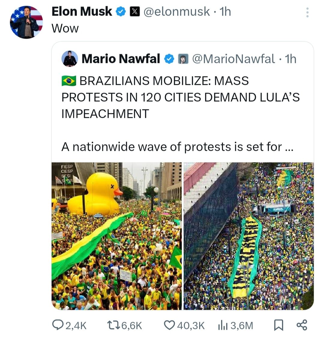 Foi para isso que ele comprou o Twitter: para atacar a democracia.