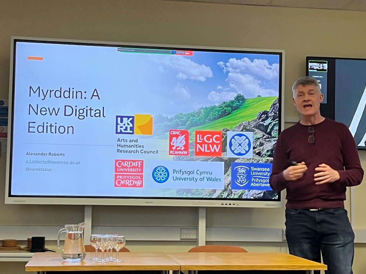 🧙‍♂️We are excited to welcome colleagues from <a href="/SwanseaUni/">Swansea University</a> and <a href="/cardiffuni/">Cardiff University</a> to the Centre today to launch the new Digital edition of the Welsh-language poetry attributed to Merlin. <a href="/ProsiectMyrddin/">Barddoniaeth Myrddin</a> 
🔗myrddin.cymru