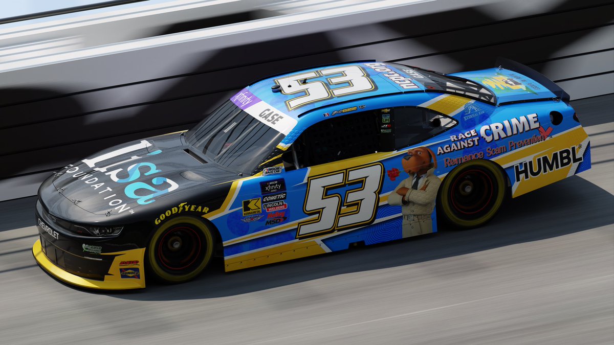The Lisa Foundation (@lisafoundation) on Twitter photo The <a href="/LisaFoundation/">The Lisa Foundation</a> <a href="/McGruffatNCPC/">McGruff The Crime Dog®</a> car with <a href="/JoeyGaseRacing/">Joey Gase Racing</a> <a href="/J_G_Motorsports/">Joey Gase Motorsports</a> is first on track this morning to qualify for this evenings <a href="/NASCAR_Xfinity/">NASCAR Xfinity</a> United Rentals 300! Live on <a href="/TheCW/">The CW</a> at 10a! LG! 💪🏻 The <a href="/LisaFoundation/">The Lisa Foundation</a> <a href="/McGruffatNCPC/">McGruff The Crime Dog®</a> car with <a href="/JoeyGaseRacing/">Joey Gase Racing</a> <a href="/J_G_Motorsports/">Joey Gase Motorsports</a> is first on track this morning to qualify for this evenings <a href="/NASCAR_Xfinity/">NASCAR Xfinity</a> United Rentals 300! Live on <a href="/TheCW/">The CW</a> at 10a! LG! 💪🏻