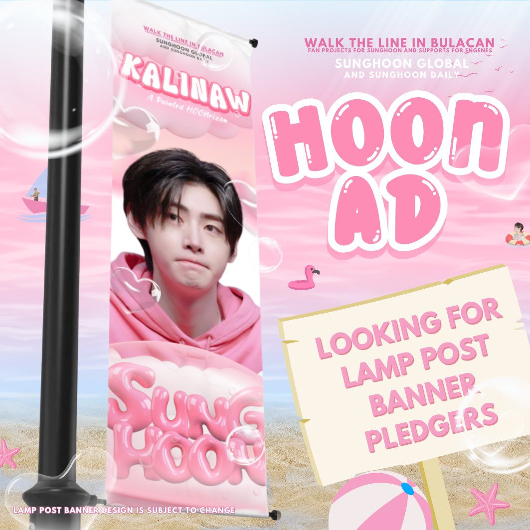 [WTL IN BULACAN] 021525

With just 14 days left until #SUNGHOON returns to the Philippines, we’re thrilled to announce an additional fan project—a lamp post banner for Walk the Line in Bulacan on March 1!

To make this project possible, we need your support! We are looking for