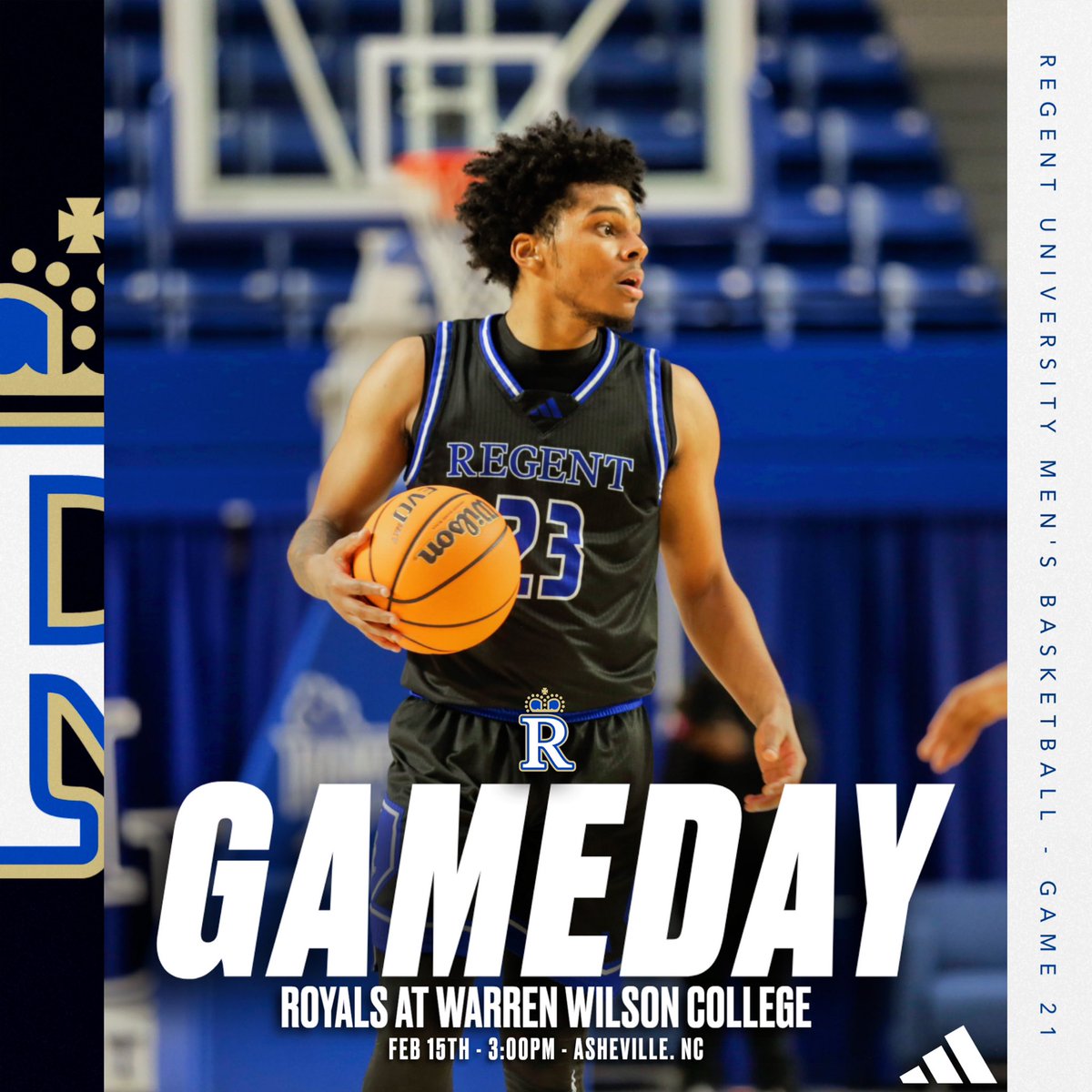 Regent University Athletics (@regent_royals) on Twitter photo GAMEDAY. Men’s Basketball is in the Tarheel State for a Saturday afternoon match-up with Warren Wilson College. Tip-off is scheduled for 3:00pm and can be seen live at youtube.com/@warrenwilsono…
<a href="/RegentMensBkb/">Regent Mens Basketball</a> <a href="/RegentU/">Regent University</a> #RoyalsRise GAMEDAY. Men’s Basketball is in the Tarheel State for a Saturday afternoon match-up with Warren Wilson College. Tip-off is scheduled for 3:00pm and can be seen live at youtube.com/@warrenwilsono…
<a href="/RegentMensBkb/">Regent Mens Basketball</a> <a href="/RegentU/">Regent University</a> #RoyalsRise