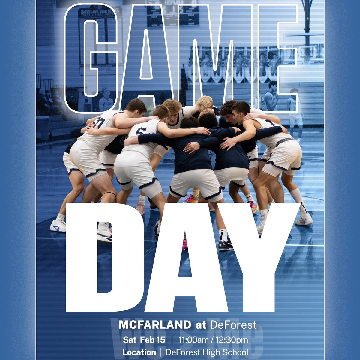 🚨Game day alert!🚨 Hitting the snowy roads to DeForest for an early afternoon game! 🚌 

11:00am🏀 JV2 at DeForest 
                   🏀 JV3 at DeForest (to follow)
11:00am🏀 JV2 at DeForest 
12:30pm🏀 Varsity at DeForest

Livestream: justagame.com/watch/59_leylL…